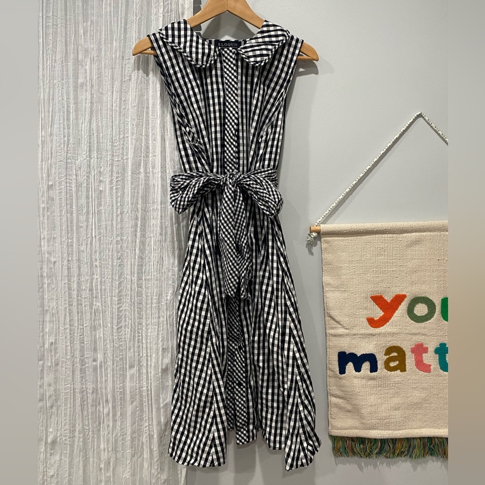 Eloquii Black and white gingham dress size 16